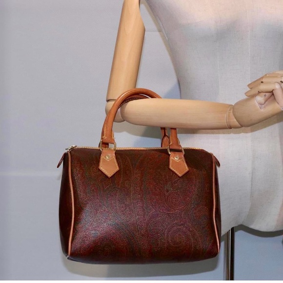 ETRO Brown Paisley PVC & Leather Boston Handle Bag - Picture 13 of 13